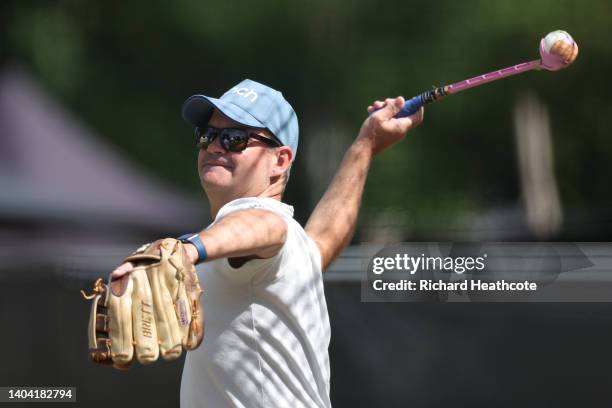 England white ball head coach Matthew Mott during an England nets session at VRA Cricket Ground on June 21, 2022 in Amstelveen, Netherlands.