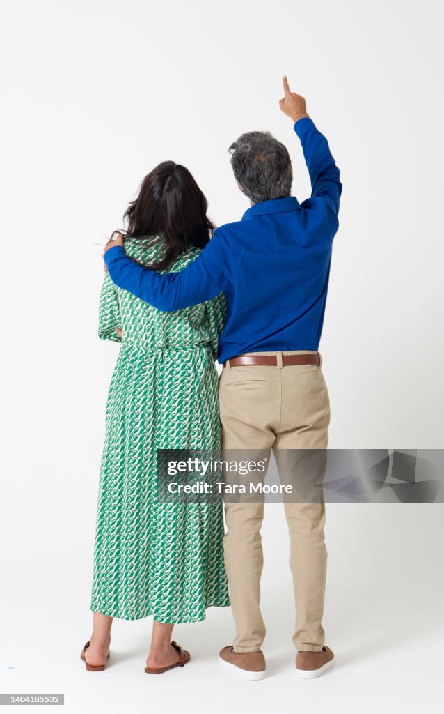 Rear view of two people