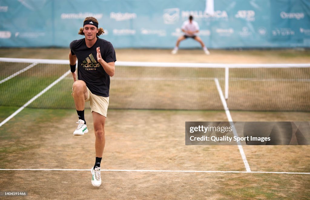 Stefanos Tsitsipas of Greece in a training session during day four