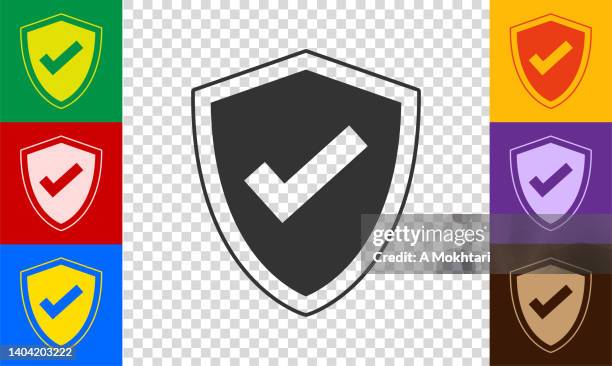 bouclier de protection - green check mark transparent background stock illustrations