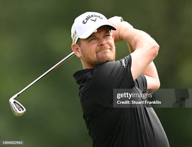 David Drysdale of Scotland during a practice round prior to the BMW International Open at Golfclub Munchen Eichenried on June 21, 2022 in Munich,...