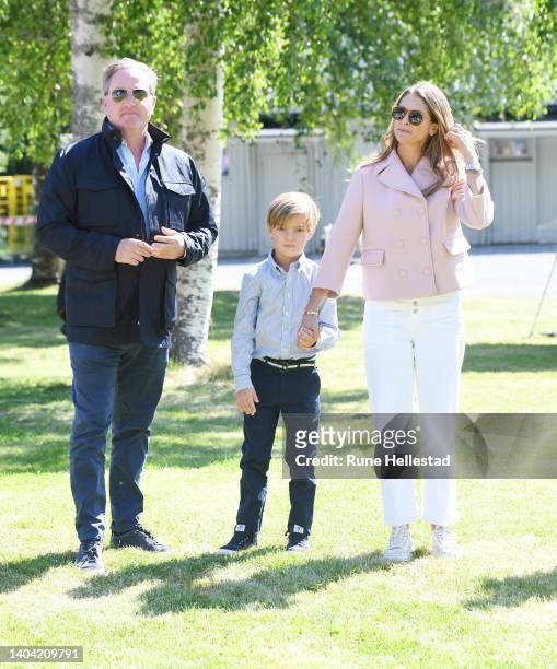 Prince Nicolas of Sweden, Princess Madeleine of Sweden and Chris O'Neill attend Prince Nicolas of Sweden's inauguration of Discovery Park on June 21,...