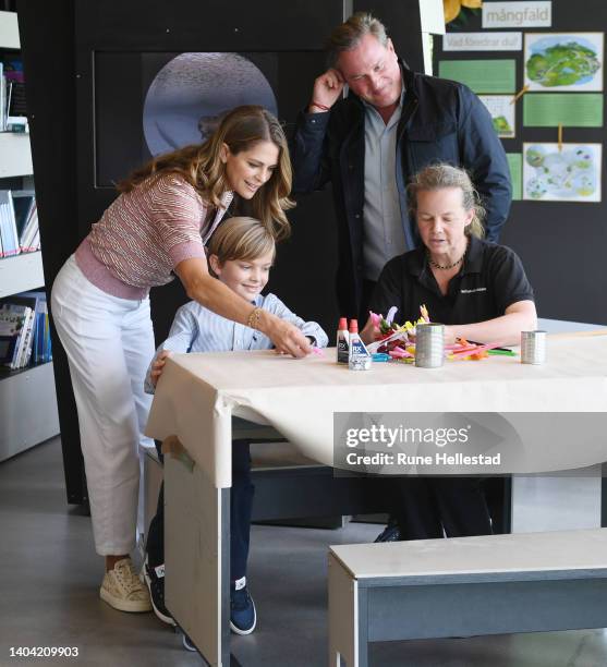 Anna Carlemalm, Prince Nicolas of Sweden, Princess Madeleine of Sweden and Chris O'Neill attend Prince Nicolas of Sweden's inauguration of Discovery...