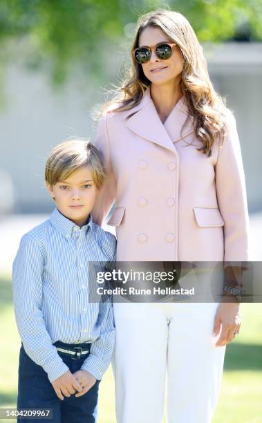 Prince Nicolas of Sweden and Princess Madeleine of Sweden attend Prince Nicolas of Sweden's inauguration of Discovery Park on June 21, 2022 in...