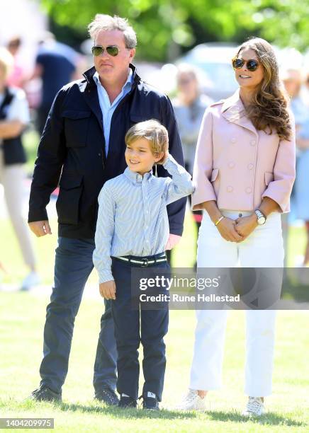 Prince Nicolas of Sweden, Princess Madeleine of Sweden and Chris O'Neill attend Prince Nicolas of Sweden's inauguration of Discovery Park on June 21,...