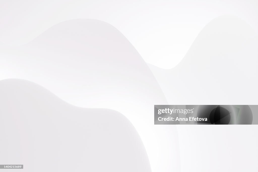 Abstract white background with waves. Perfect for your design. Three dimensional illustration