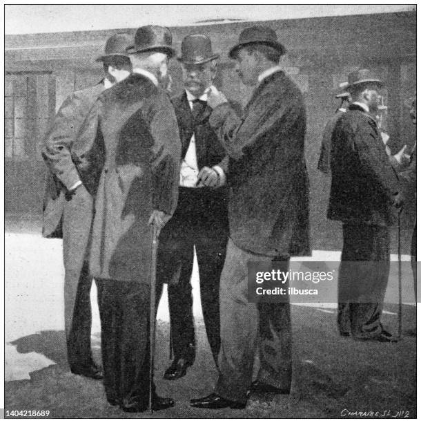 antique photo: alfred dreyfus affair in rennes, viguié and hennion - infidelity stock illustrations