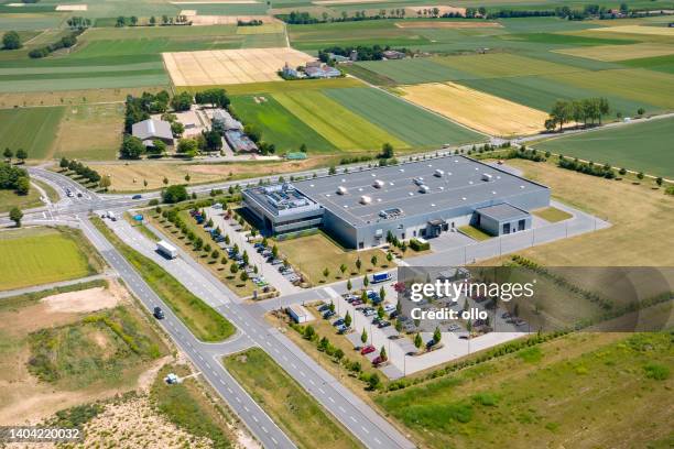 large industrial buildings and office park. developing area - industrial district stock pictures, royalty-free photos & images