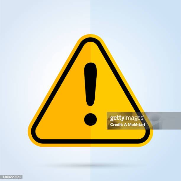 exclamation mark icon, triangle signage, danger sign, error sign, alert... - error stock illustrations