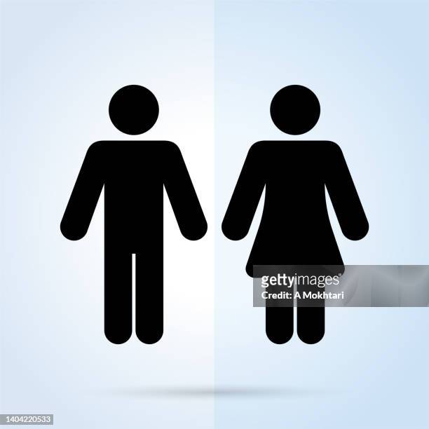 men's and women's icon, bathroom icon - powder room stock illustrations
