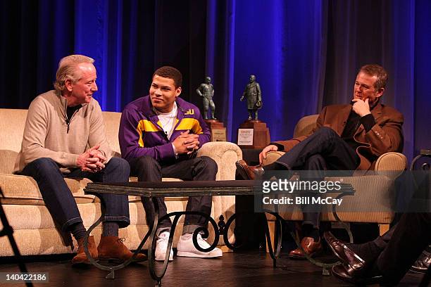 Archie Manning and Lou Tilley attend the filming of "Stars of Maxwell Football Club Discussion Table" at Harrah's Resort March 2, 2012 in Atlantic...