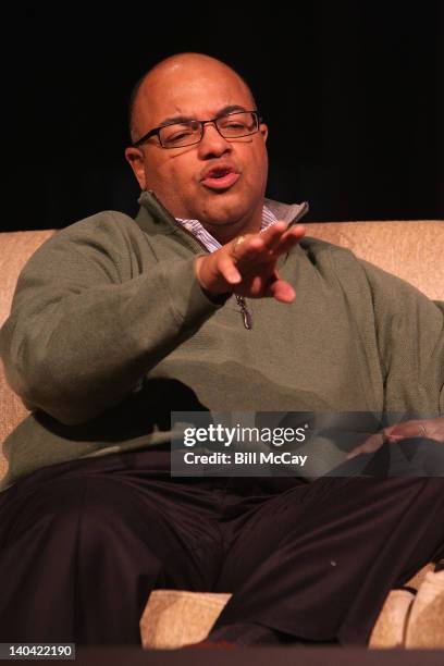 Mike Tirico attends the filming of "Stars of Maxwell Football Club Discussion Table" at Harrah's Resort March 2, 2012 in Atlantic City, New Jersey.