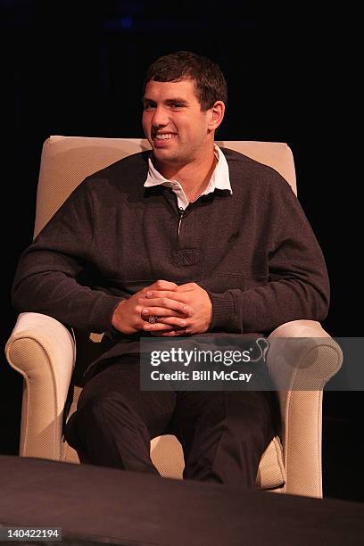 Stanford University QB Andrew Luck attends the filming of "Stars of Maxwell Football Club Discussion Table" at Harrah's Resort March 2, 2012 in...