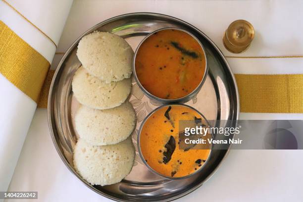home-cooked idli/chutney/sambar-south indian breakfast/kerala - kerala food stock-fotos und bilder