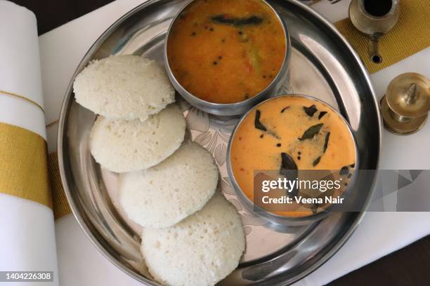 home-cooked idli/chutney/sambar-south indian breakfast/kerala - kerala food stock-fotos und bilder