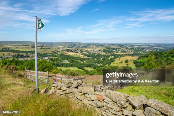 a beautiful sunny day in the hills near holmfirth in west yorkshire, england - stye stock pictures, royalty-free photos & images