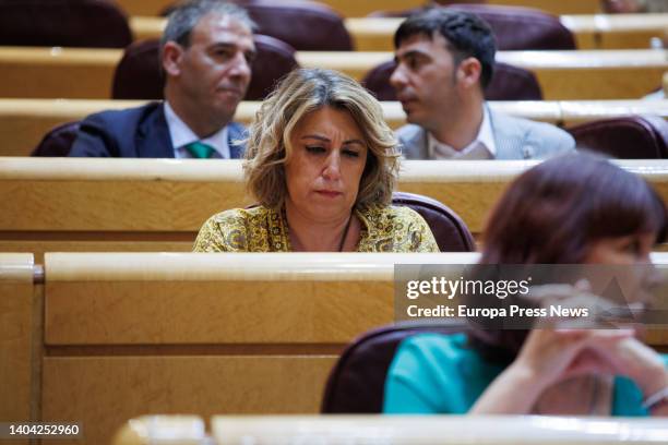 The former president of the Junta de Andalucia, Susana Diaz, during a plenary session, in the Senate, on 21 June, 2022 in Madrid, Spain. This is the...
