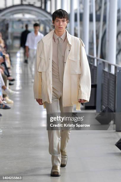 Model walks the runway during the John Elliott Menswear Spring Summer 2023 show as part of Paris Fashion Week on June 21, 2022 in Paris, France.