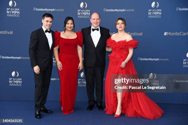 Louis Ducruet, Marie Chevallier, Prince Albert II of Monaco and Camille Gottlieb attend the closing ceremony during the 61st Monte Carlo TV Festival...