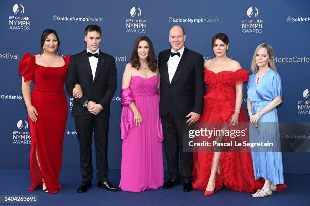 Marie Chevallier, Louis Ducruet, Stepfanie Kramer, Prince Albert II of Monaco, Camille Gottlieb and Melissa Sue Anderson attend the closing ceremony...