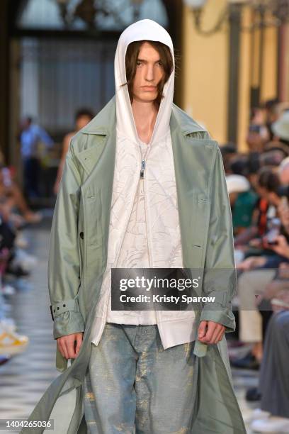 Model walks the runway during the Taakk Menswear Spring Summer 2023 show as part of Paris Fashion Week on June 21, 2022 in Paris, France.