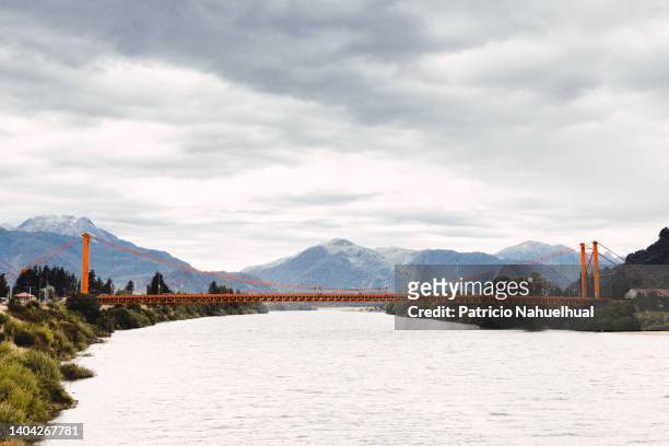 puerto aysén bridge. patagonia, chile - aysén del general carlos ibáñez del campo stock pictures, royalty-free photos & images