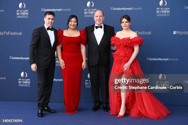 Louis Ducruet, Marie Chevallier, Prince Albert II of Monaco and Camille Gottlieb attend the closing ceremony during the 61st Monte Carlo TV Festival...