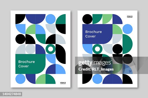 Brochure cover design template with abstract geometric graphics — Clyde System, IpsumCo Series Brochure cover design template with abstract geometric graphics — Clyde System, IpsumCo Series