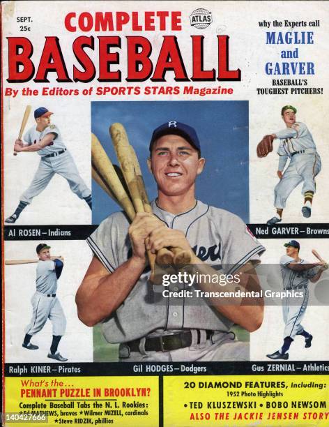 Gil Hodges, star first baseman for the Brooklyn Dodgers is the cover boy for Complete Baseball published in New York City in September of 1951.