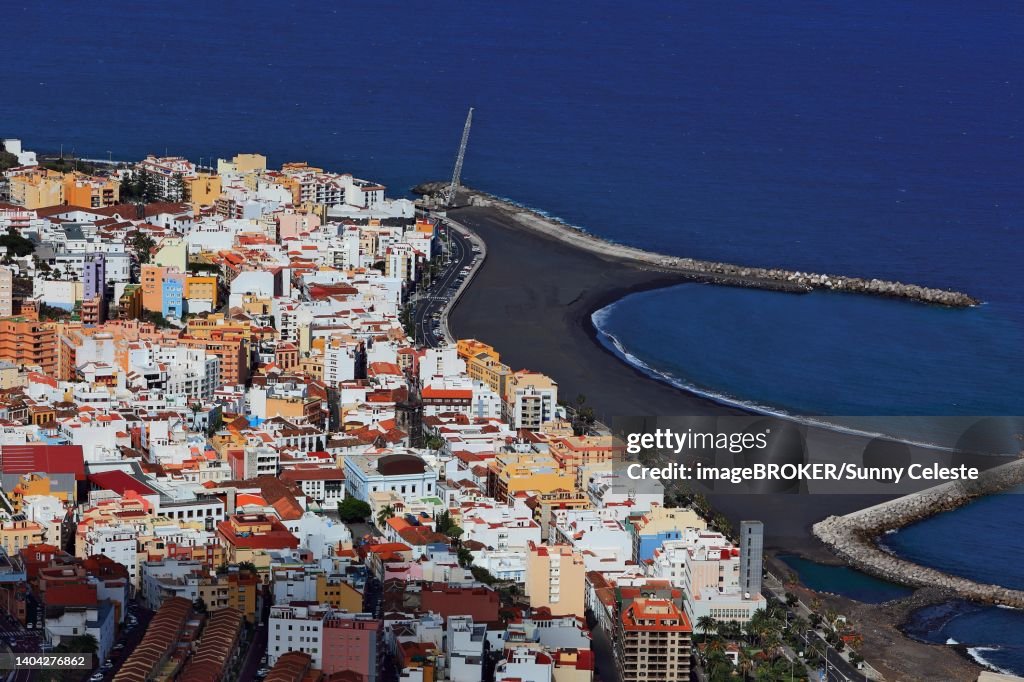 Santa Cruz de La Palma, View from Mirador Glorieta de la Concepcion to the city, La Palma, Canary Island, Spain