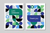 Greeting Card design layout with abstract geometric graphics — Clyde System, IpsumCo Series