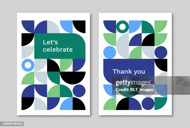 greeting card design layout with abstract geometric graphics — clyde system, ipsumco series - tas stock illustrations