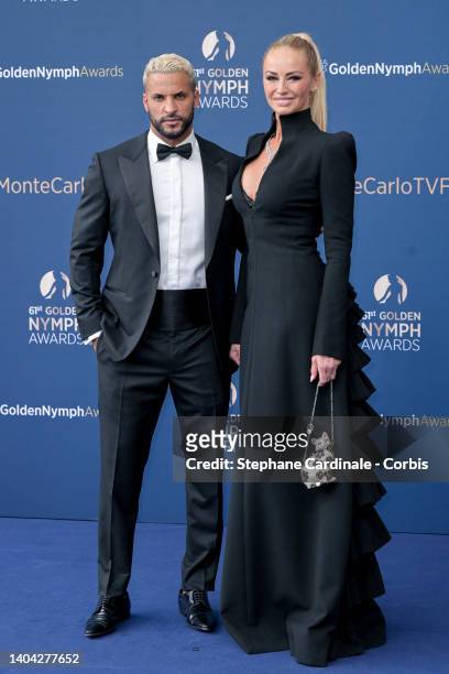 Ricky Whittle and Adriana Karembeu attend the closing ceremony during the 61st Monte Carlo TV Festival on June 21, 2022 in Monte-Carlo, Monaco.
