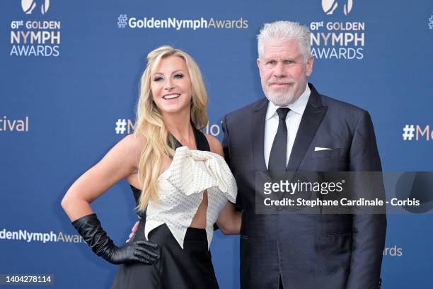 Allison Dunbar and Ron Perlman attend the closing ceremony during the 61st Monte Carlo TV Festival on June 21, 2022 in Monte-Carlo, Monaco.
