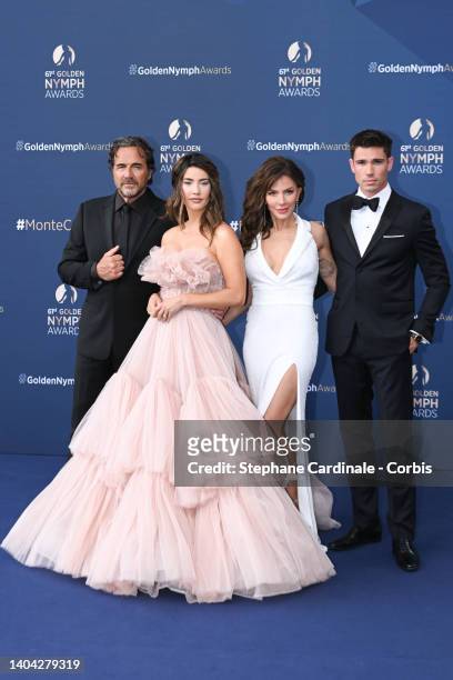 Thorsten Kaye, Jacqueline MacInnes Wood, Krista Allen and Tanner Novlan attend the closing ceremony during the 61st Monte Carlo TV Festival on June...