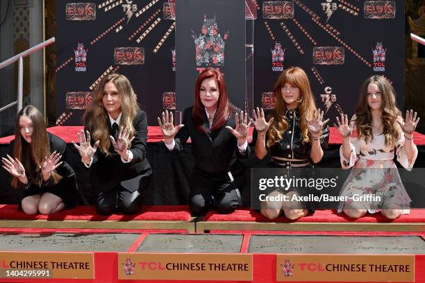 Harper Vivienne Ann Lockwood, Lisa Marie Presley, Priscilla Presley, Riley Keough, and Finley Aaron Love Lockwood attend the Handprint Ceremony...