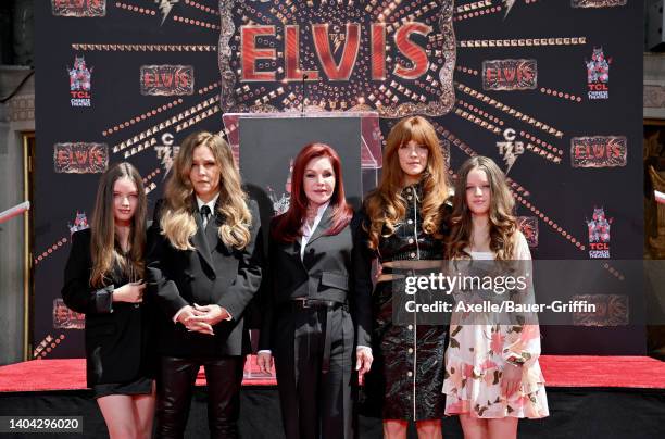 Harper Vivienne Ann Lockwood, Lisa Marie Presley, Priscilla Presley, Riley Keough, and Finley Aaron Love Lockwood attend the Handprint Ceremony...