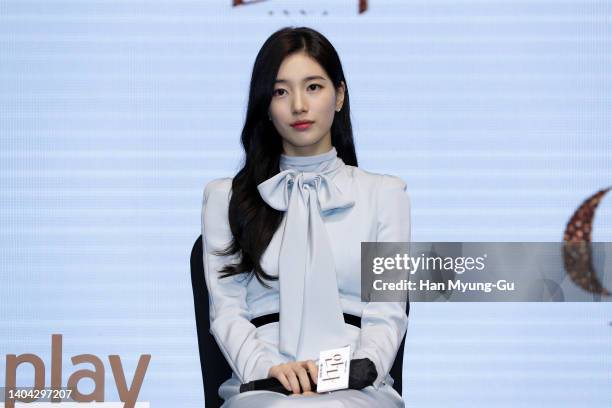 South Korean actress and singer Bae Suzy attends the Coupang Play 'ANNA' press conference at Conrad Hotel on June 21, 2022 in Seoul, South Korea.