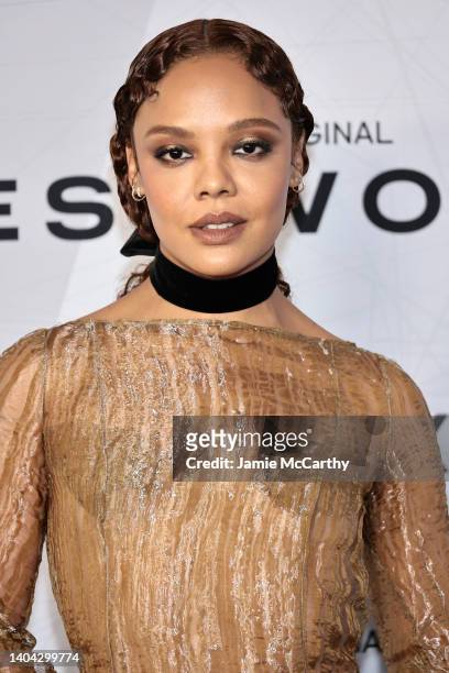 Tessa Thompson attends HBO's "Westworld" Season 4 premiere at Alice Tully Hall, Lincoln Center on June 21, 2022 in New York City.