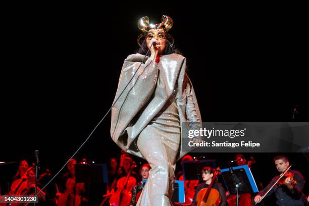 Bjork performs onstage at La Seine Musicale on June 21, 2022 in Boulogne-Billancourt, France.