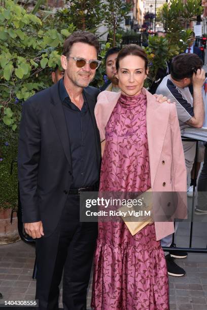 Dougray Scott and Claire Forlani are seen attending a dinner hosted by Finch & Partners for the launch of Paramount+ UK at Chiltern Firehouse on June...