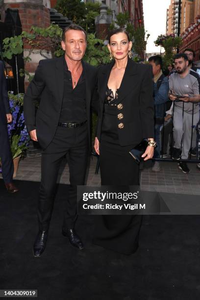 Tim McGraw and Faith Hill are seen attending a dinner hosted by Finch & Partners for the launch of Paramount+ UK at Chiltern Firehouse on June 21,...