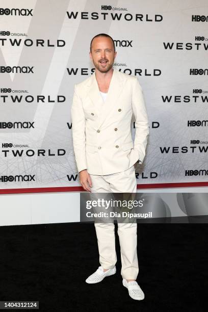 Aaron Paul attends HBO's "Westworld" Season 4 premiere at Alice Tully Hall, Lincoln Center on June 21, 2022 in New York City.