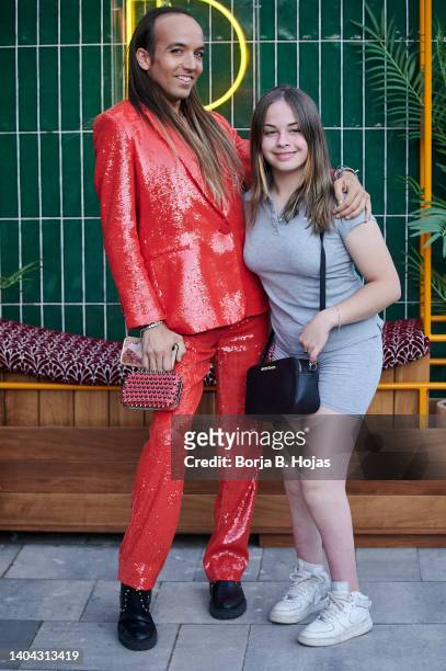 Aless Gibaja and Mafalda Carbonell attends to Popondetta Ye-Ye Coacktail Club Opening photocall on June 21, 2022 in Madrid, Spain.