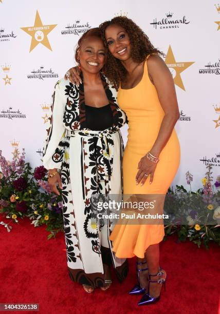 Actors Kim Fields and Holly Robinson Peete attend a private party to celebrate Holly Robinson Peete receiving a Star on The Hollywood Walk of Fame in...