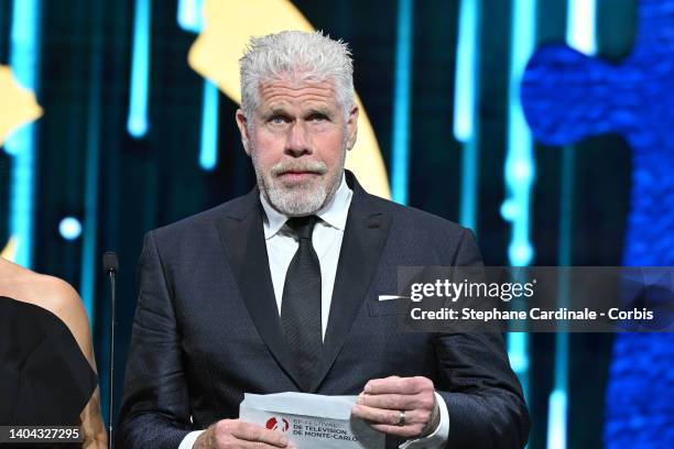 Ron Perlman present the Best Actress Award during the closing ceremony during the 61st Monte Carlo TV Festival on June 21, 2022 in Monte-Carlo,...