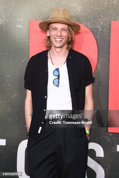 Jamie Campbell Bower attends the Universal Pictures' "The Black Phone" Los Angeles Premiere on June 21, 2022 in Hollywood, California.