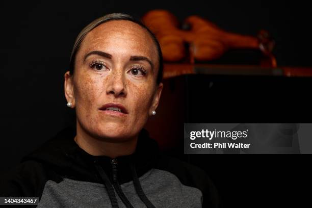 Krystal Rota of the Kiwi Ferns during a media opportunity ahead of the International Rugby League test Match between New Zealand and Tonga, at...