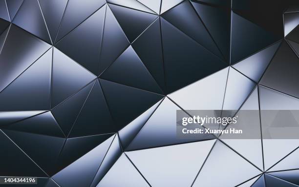 abstract 3d rendering of polygonal background - glass material stock pictures, royalty-free photos & images