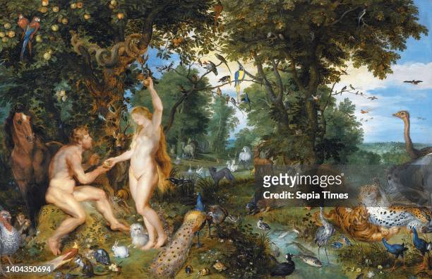 The earthly paradise with the fall of Adam and Eve, Jan Brueghel de Oude, Peter Paul Rubens, c. 1615.